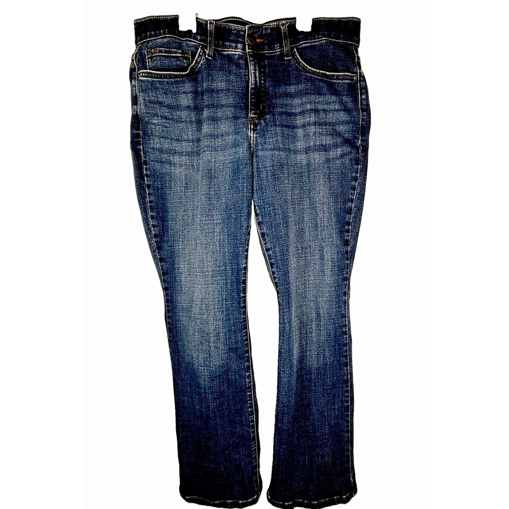 Women’s 14S Petite Lee Flex Motion Bootcut Jeans Stretch Dark Wash Mid Rise